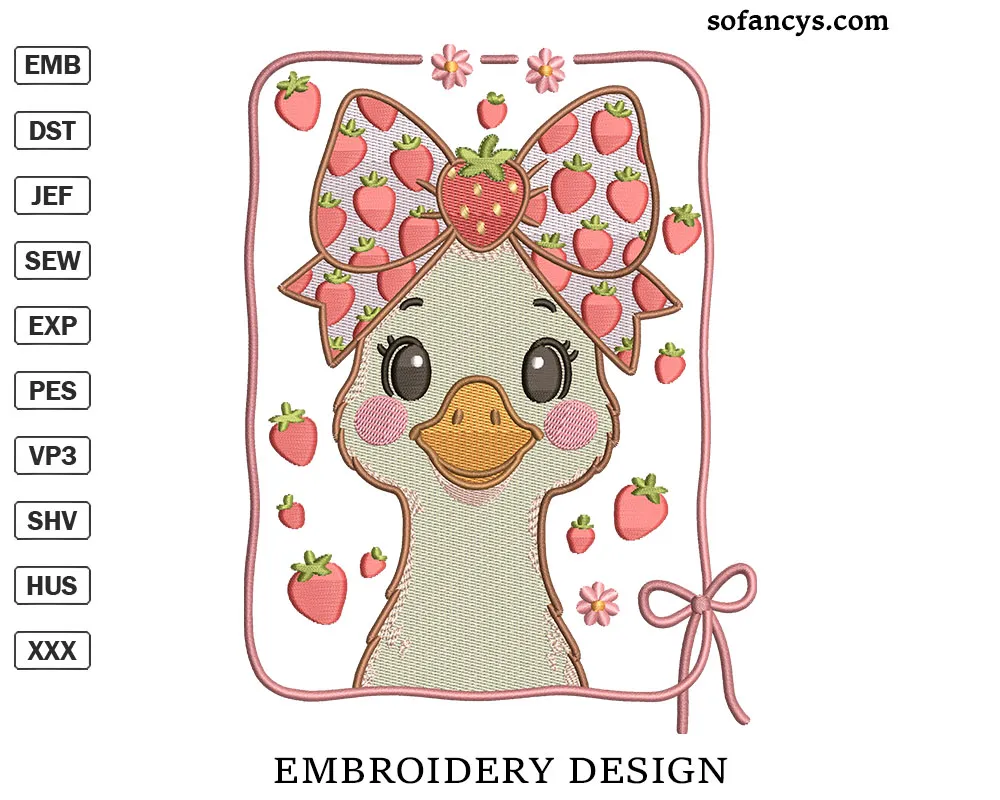 Coquette Duck Embroidery