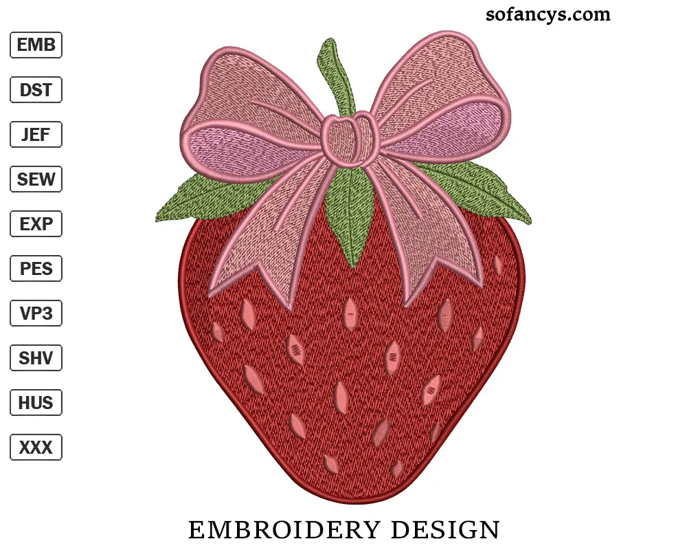Coquette Strawberry Embroidery