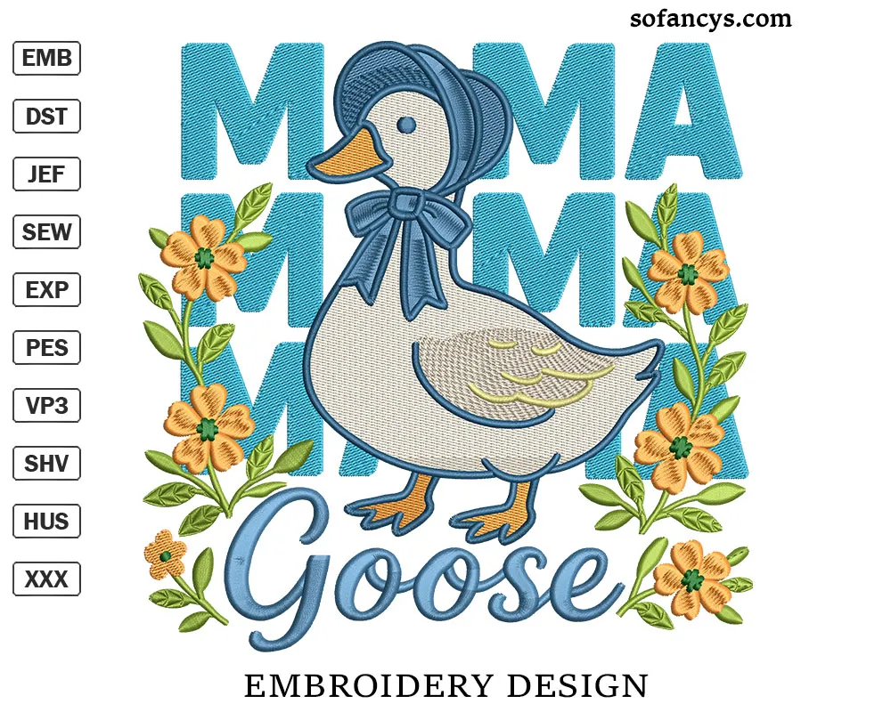 Mama Goose Embroidery Design