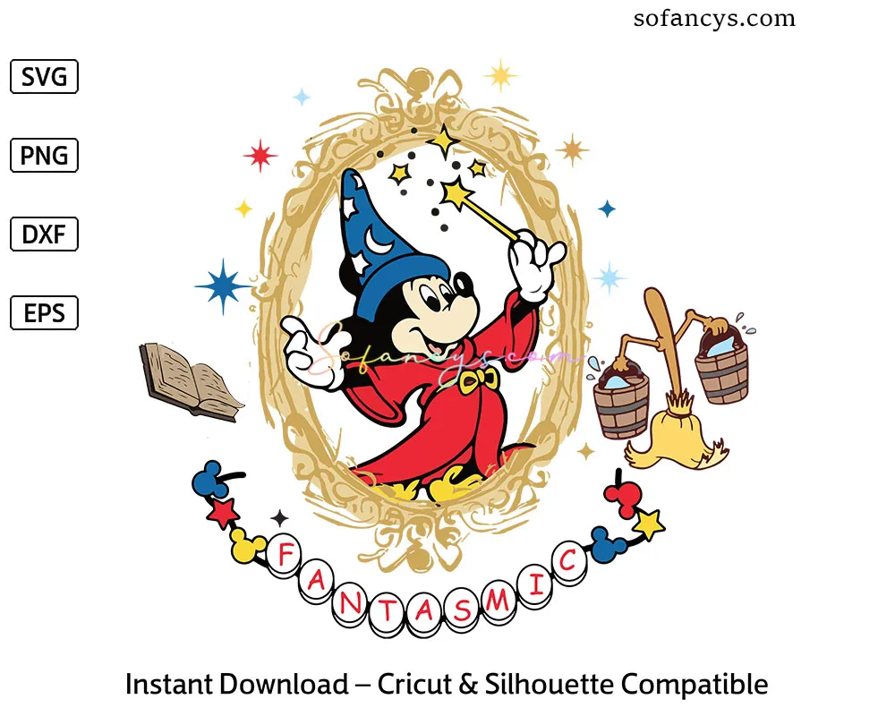 Mickey Mouse Wizard SVG – Fantasmic Disney Design