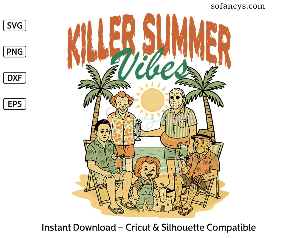 Retro Horror Summer SVG – Killer Vacation Design