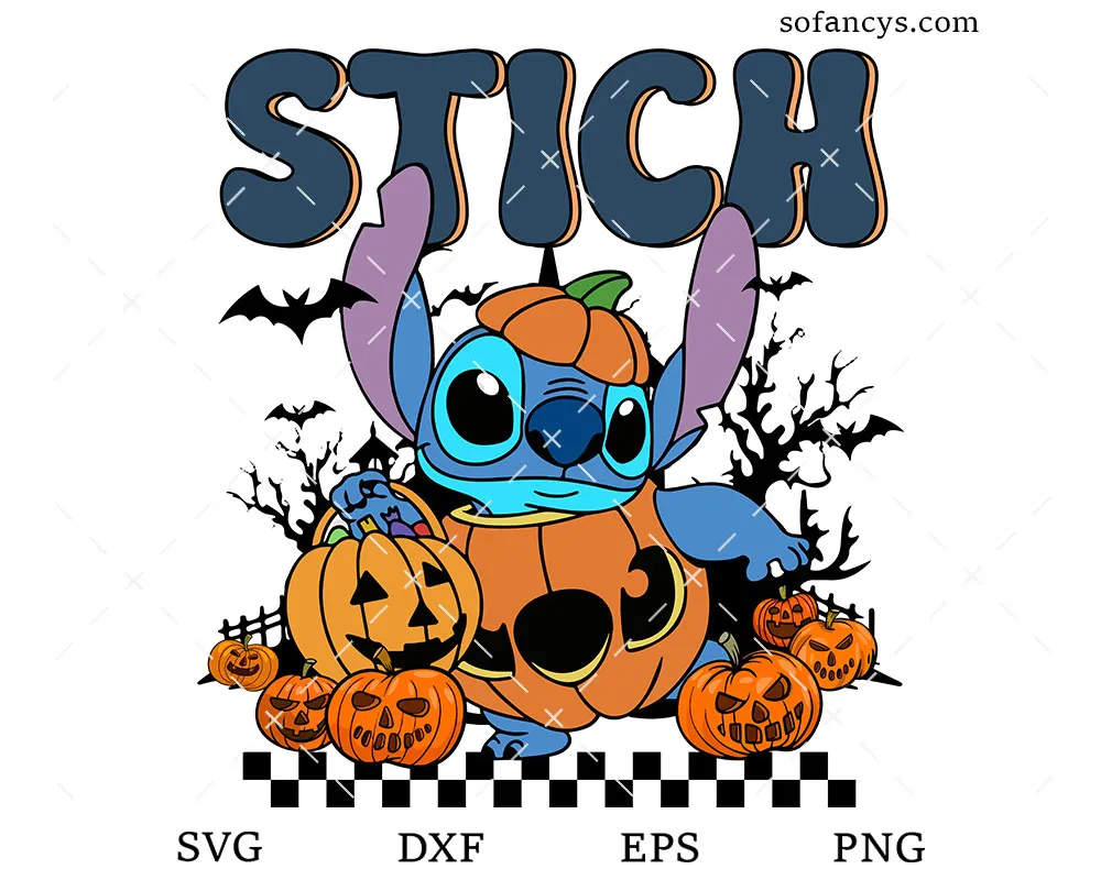 Stitch Halloween Pumpkin SVG