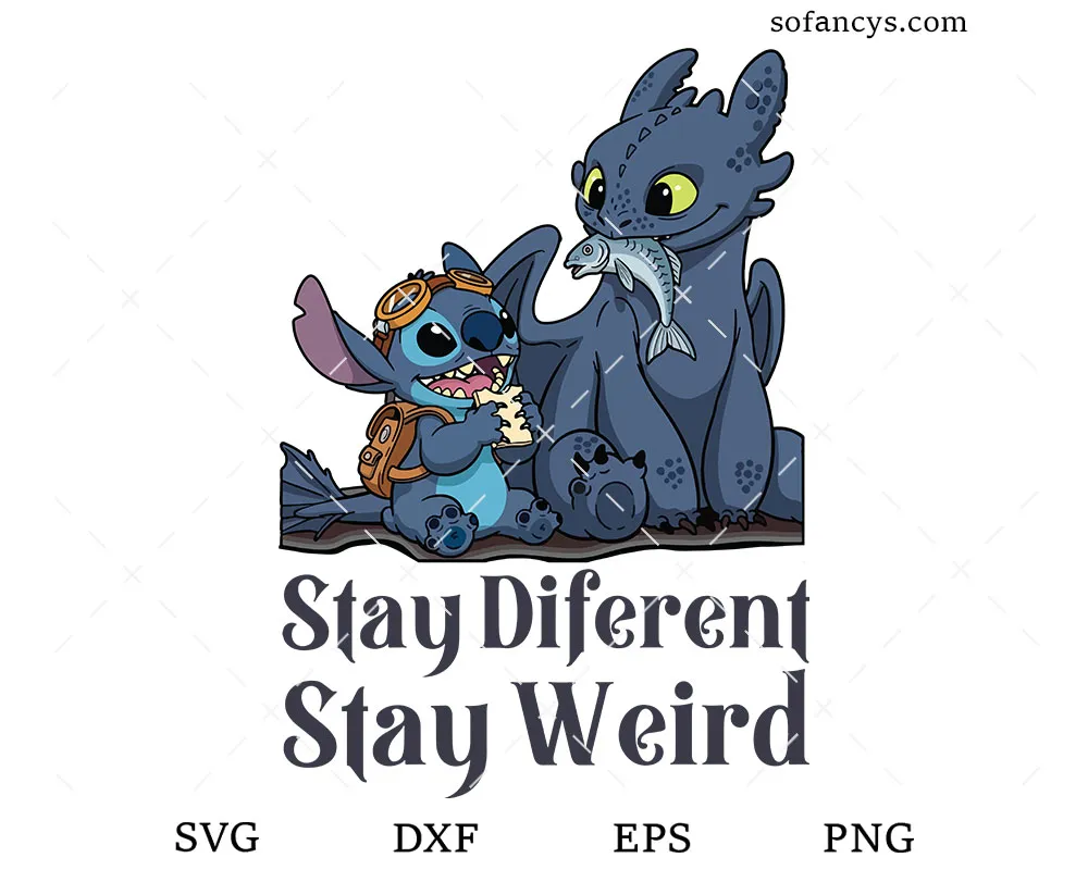 Stitch and Toothless SVG