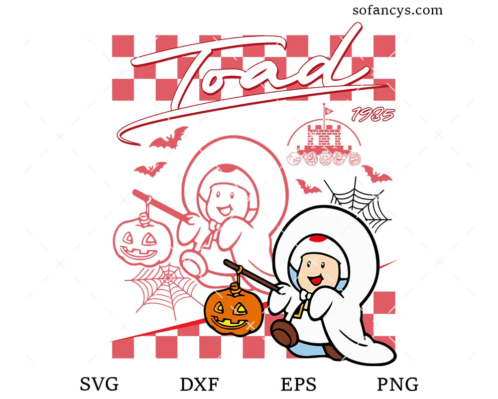Super Mario Toad Halloween SVG