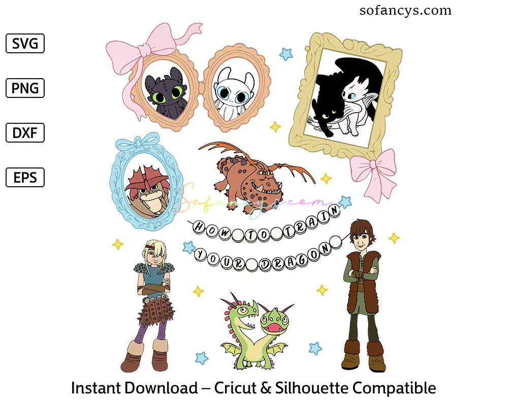 Toothless and Friends SVG - How to Train Your Dragon Design