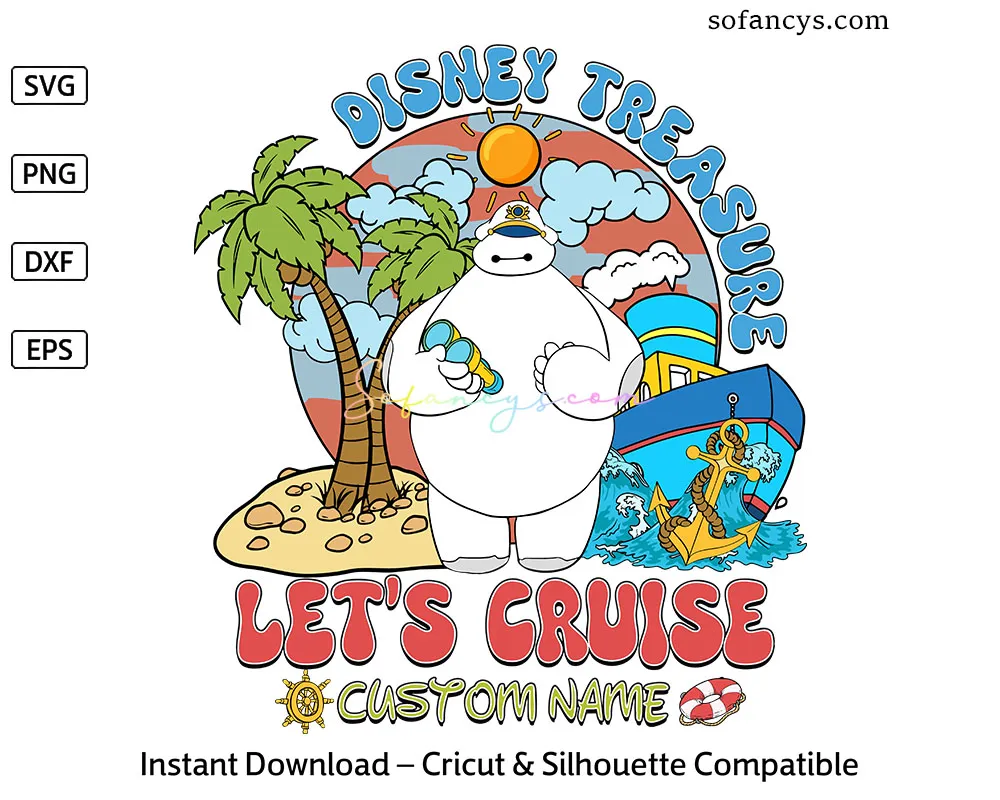 Baymax Disney Treasure Cruise SVG - Personalized Family Design