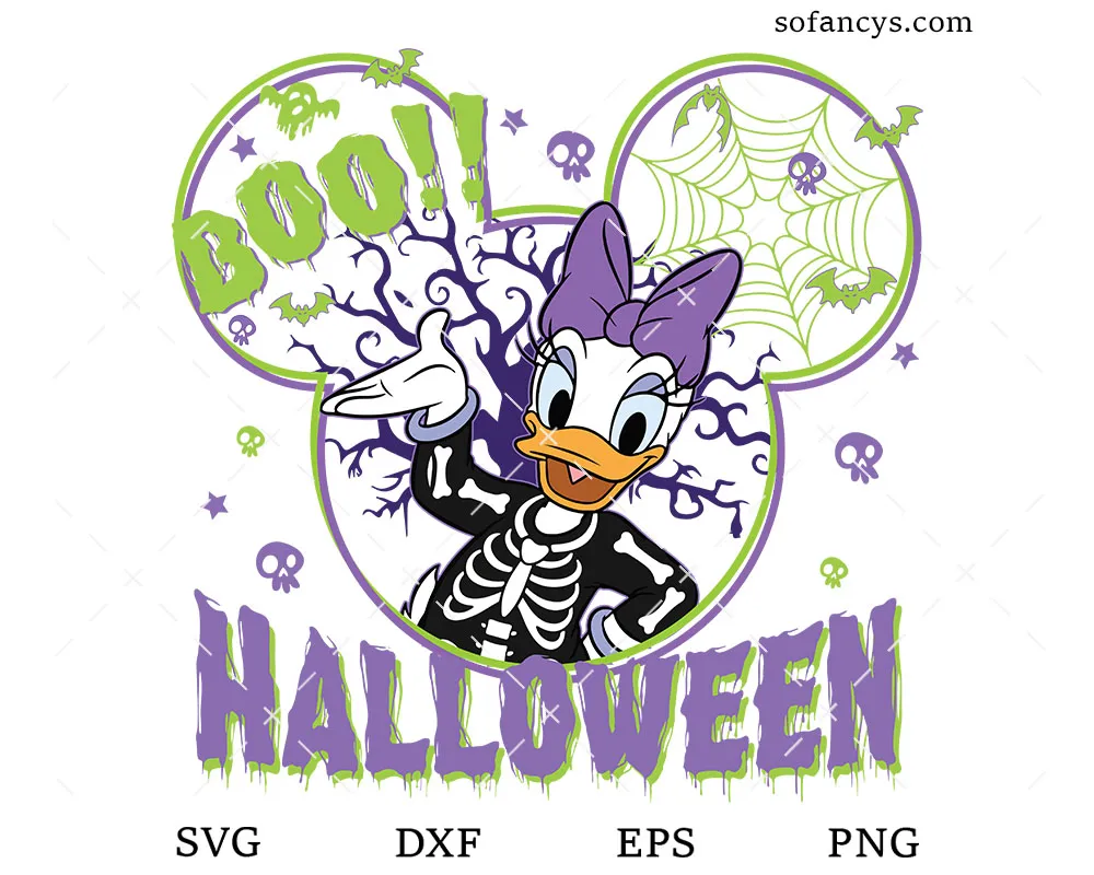 Boo Daisy Halloween SVG
