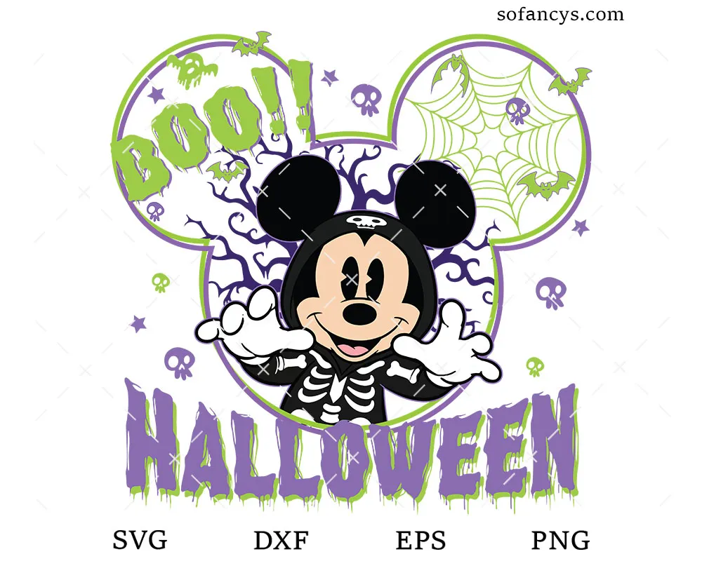 Boo Mickey Halloween SVG