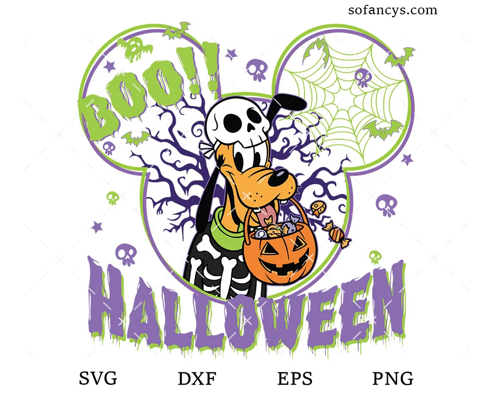 Boo Pluto Halloween SVG