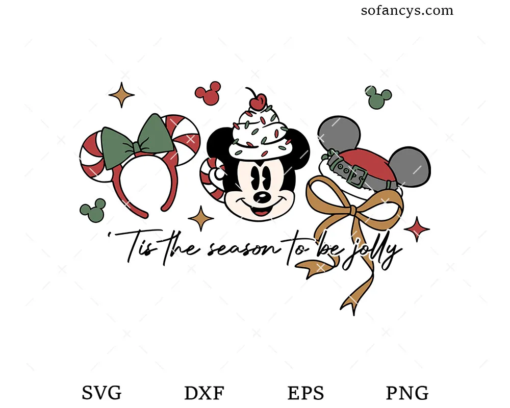 Disney Mickey Christmas Ears SVG