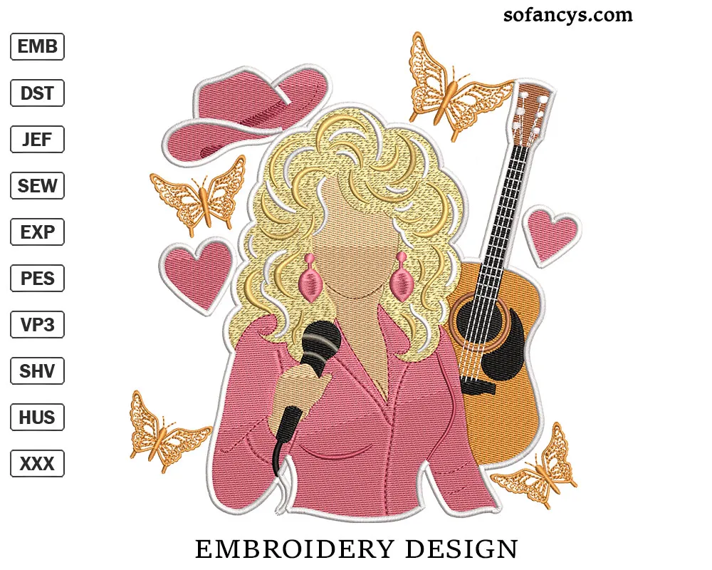 Dolly Parton Machine Embroidery