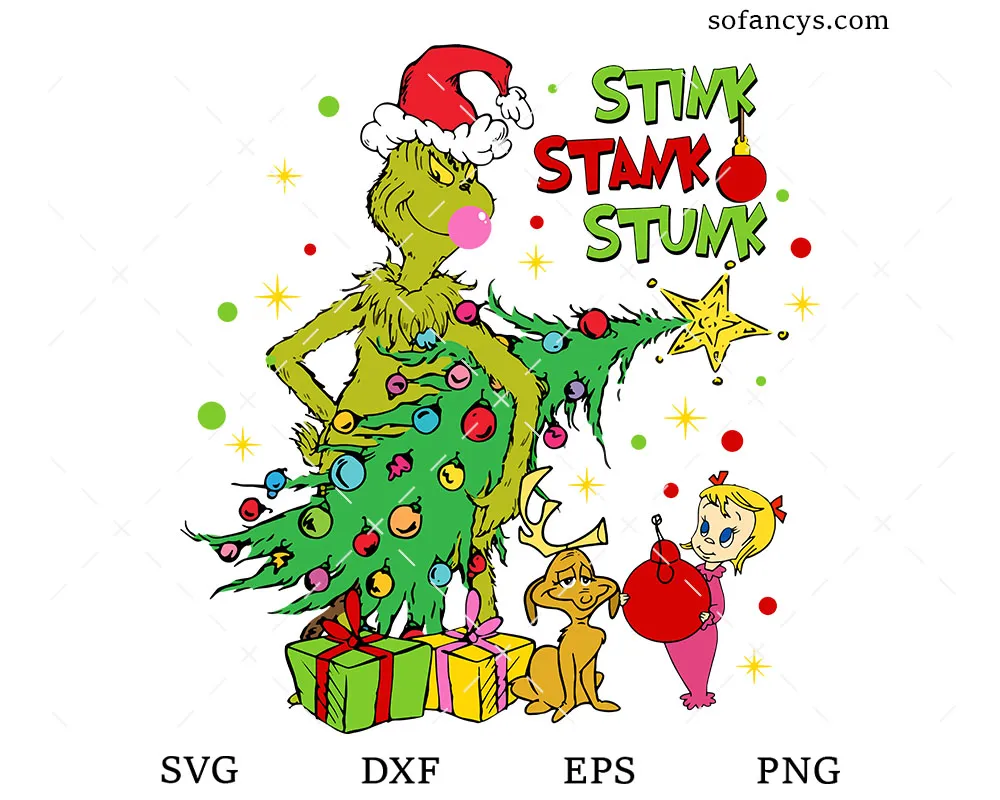 Grinch Tree Stealing SVG