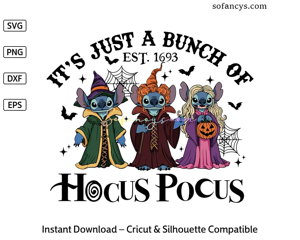 Hocus Pocus Stitch SVG – Sanderson Sisters Halloween Design