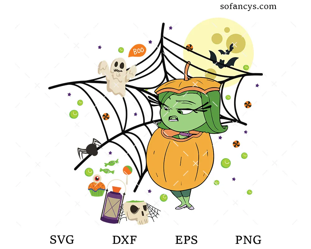 Inside Out Disgust Pumpkin SVG
