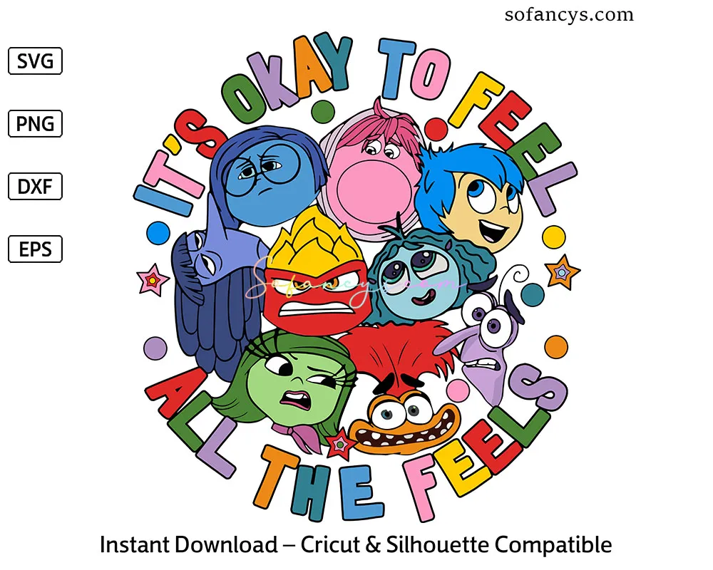Inside Out Emotions SVG – Feel All the Feels Digital Cut File