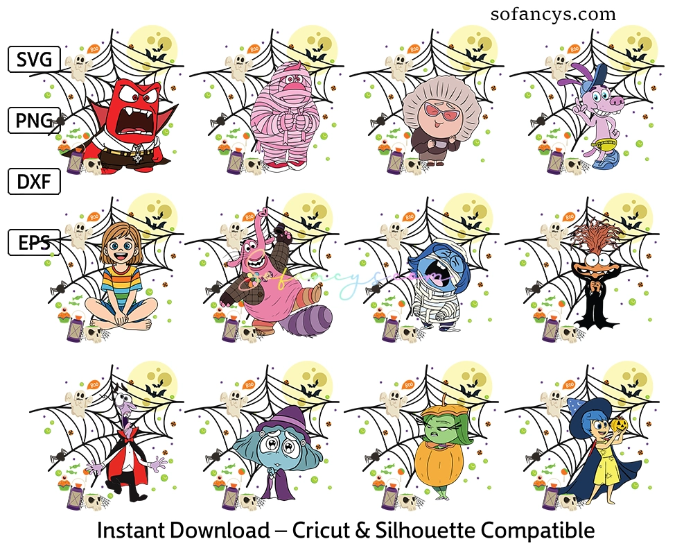 Inside Out Halloween SVG Bundle - Funny Disney Costume Design