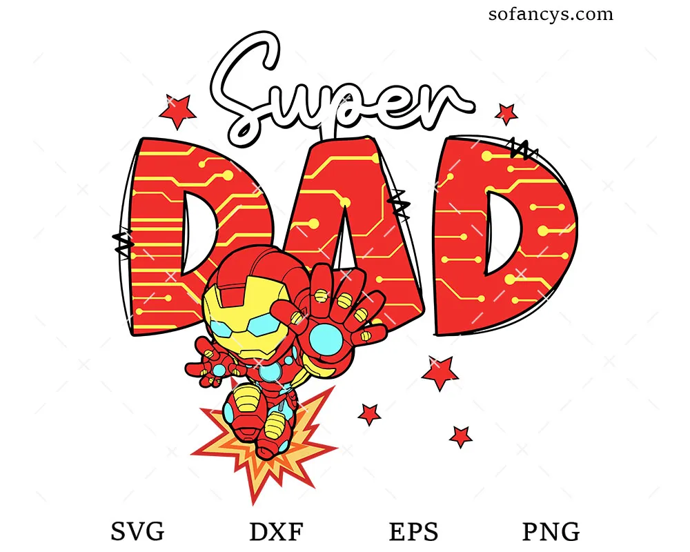 Iron Man Super Dad SVG
