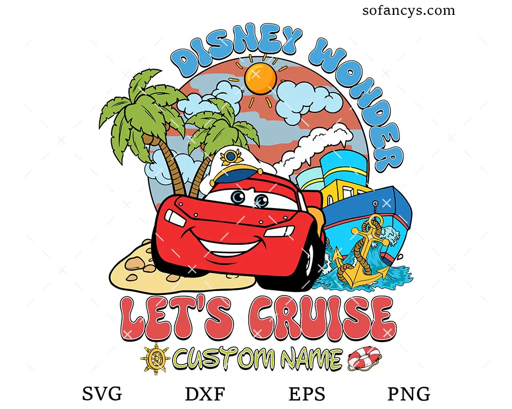 Lightning McQueen Disney Cruise SVG