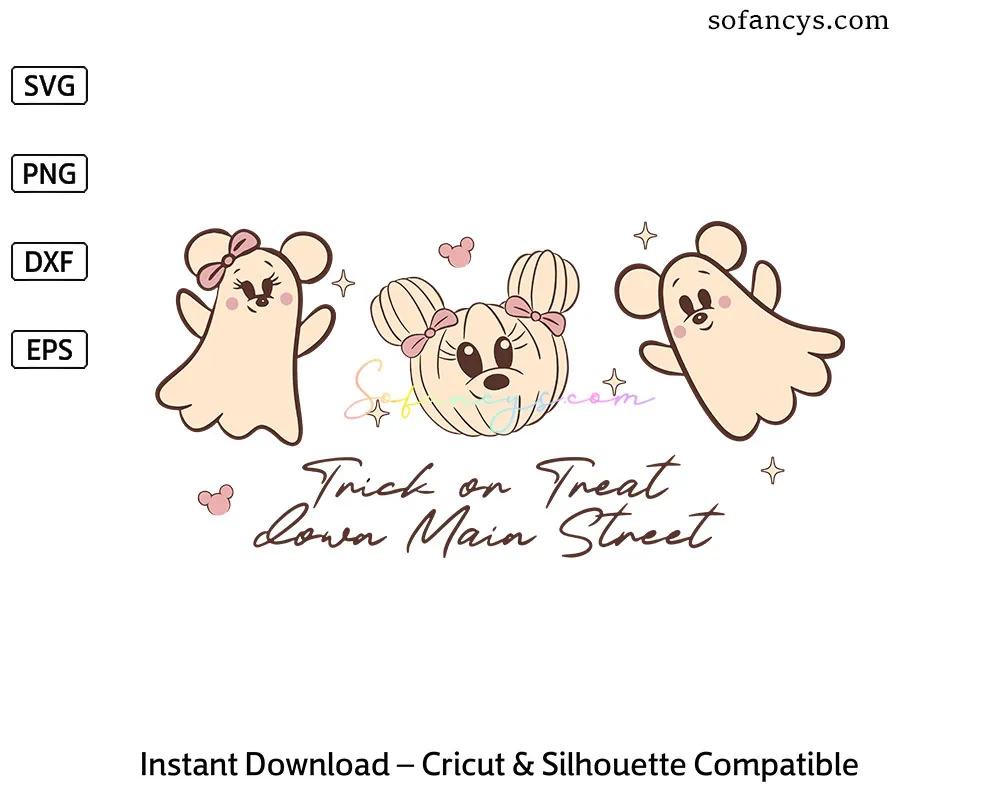 Magical Minnie Ghost SVG - Trick or Treat Main Street Design