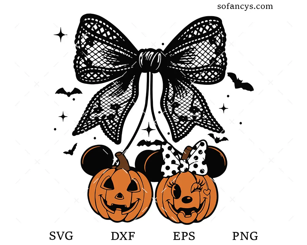 Mickey Minnie Pumpkin Bow SVG