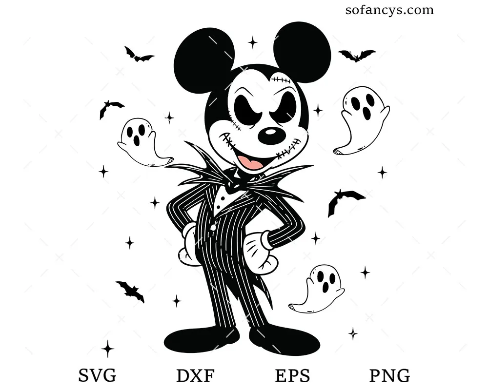 Mickey Mouse Jack Skellington SVG