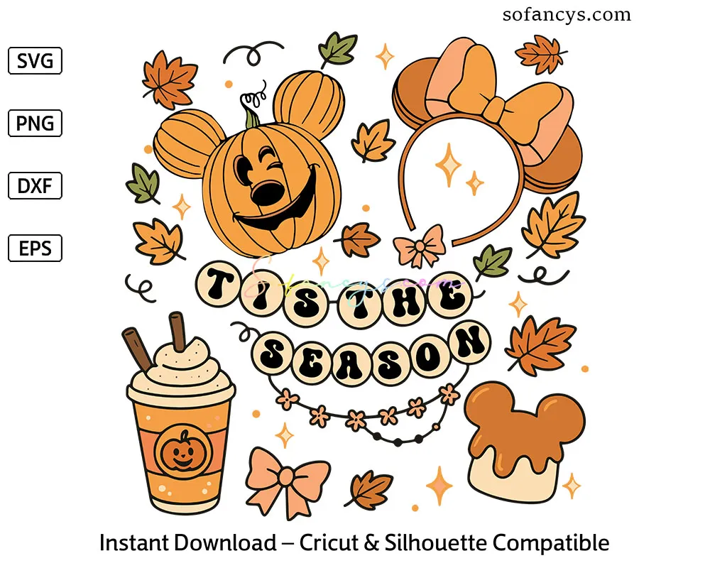 Mickey Pumpkin Halloween SVG - Tis The Season Fall Design