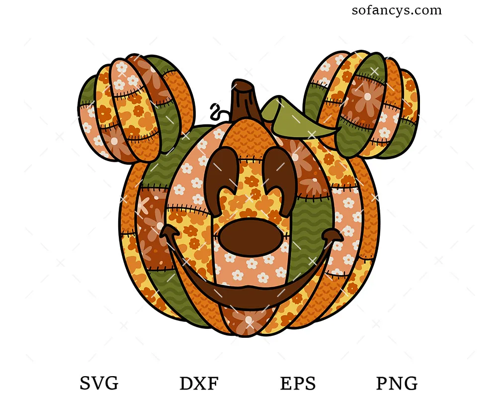 Mickey Pumpkin Patchwork SVG