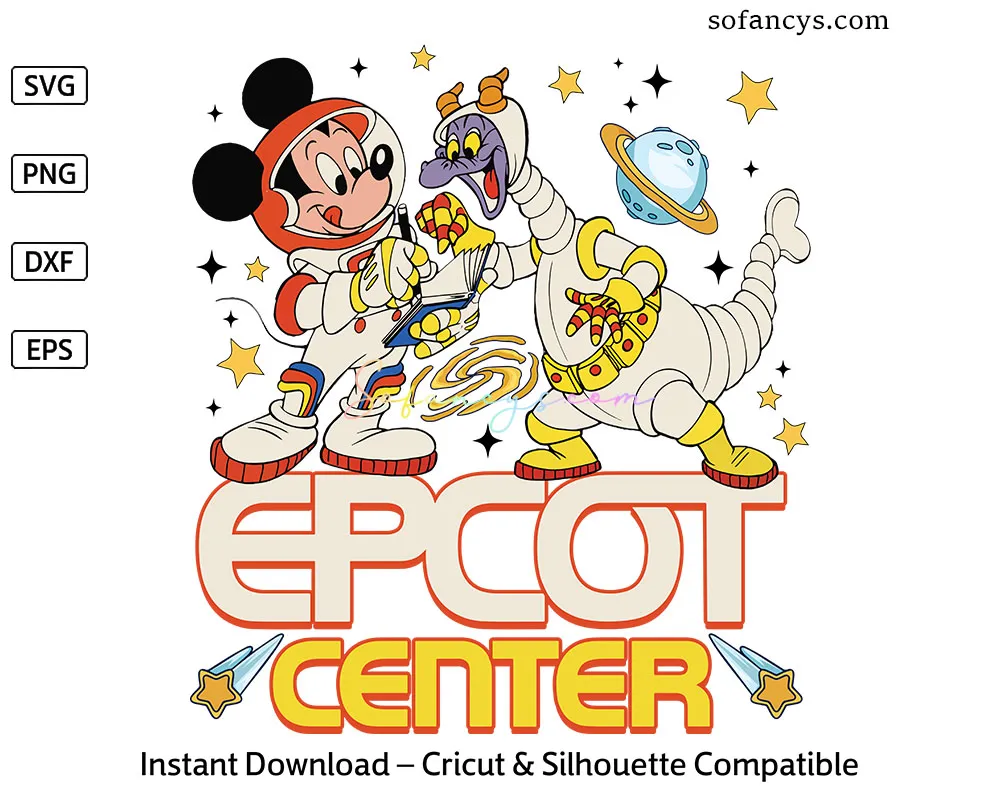 Mickey and Figment Epcot SVG – Cute Disney Space Cut File