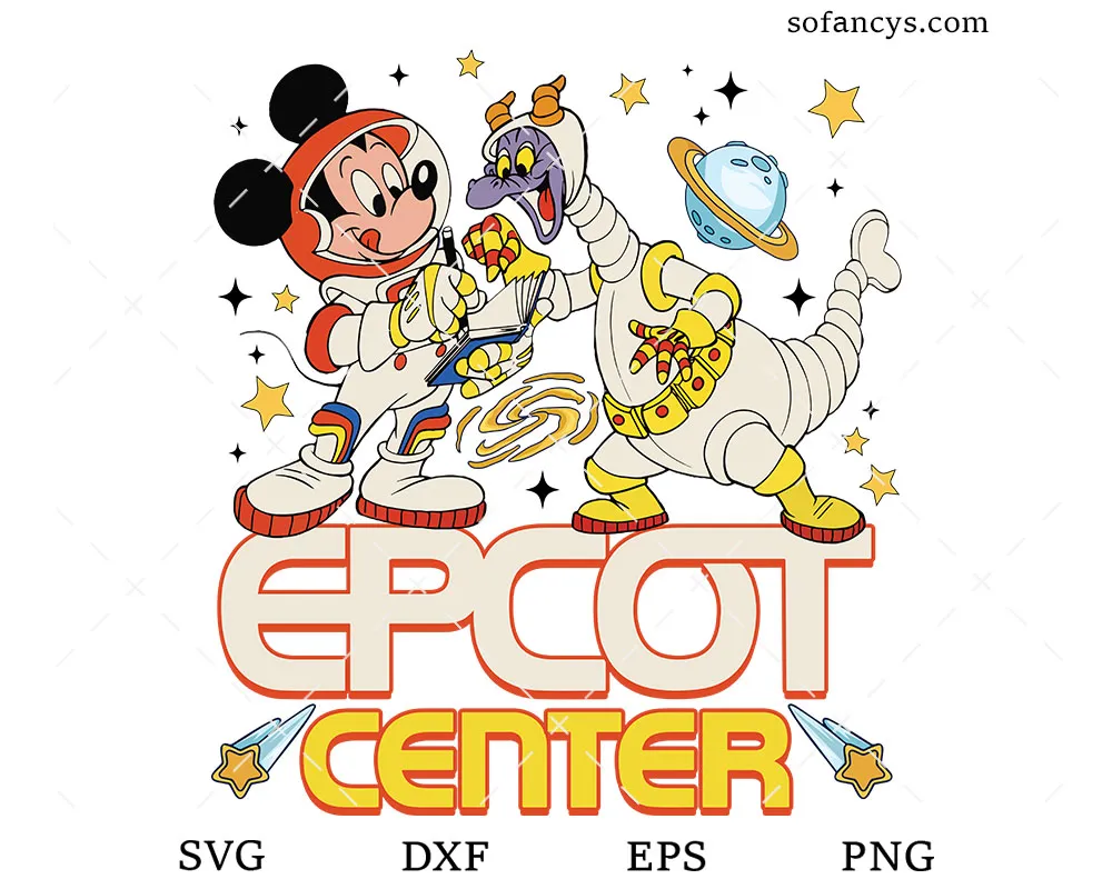 Mickey and Figment Epcot SVG