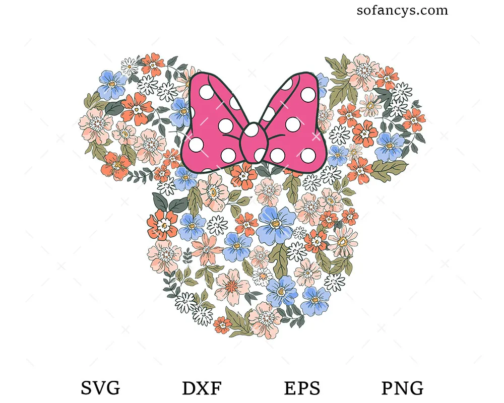 Minnie Floral Head SVG