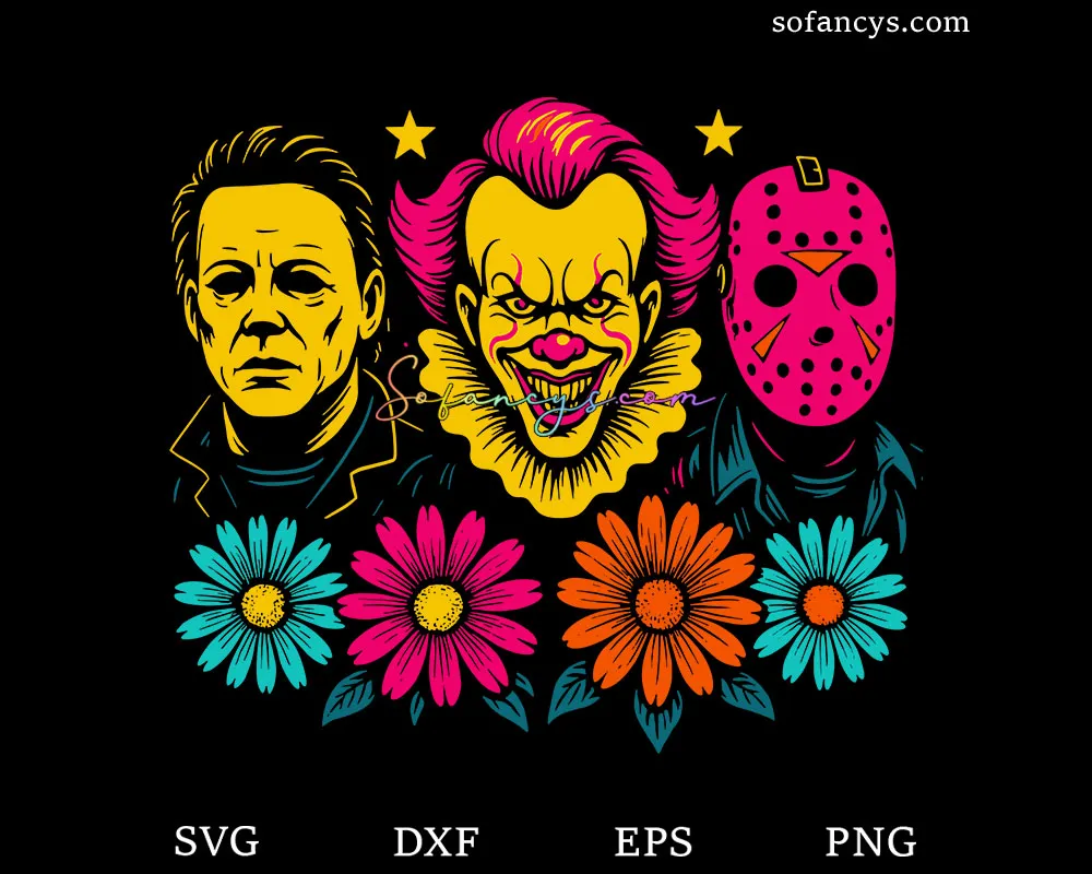 Scary Floral SVG
