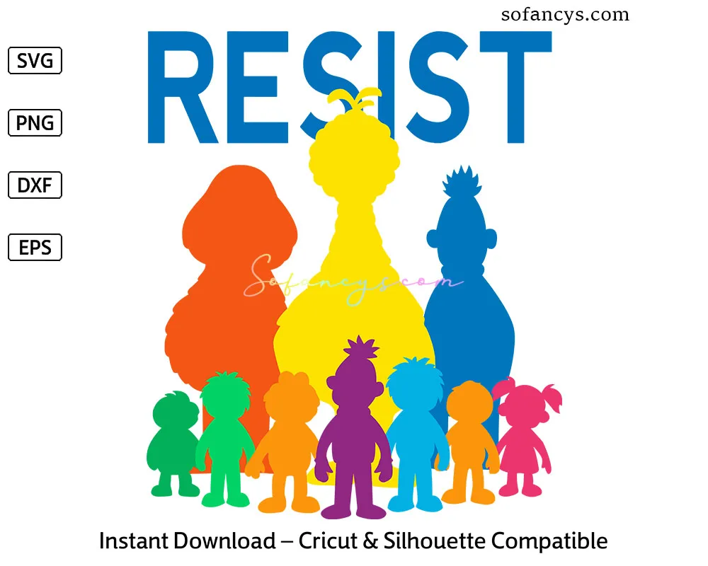 Sesame Street Pride SVG – Resist Protest Rainbow Design