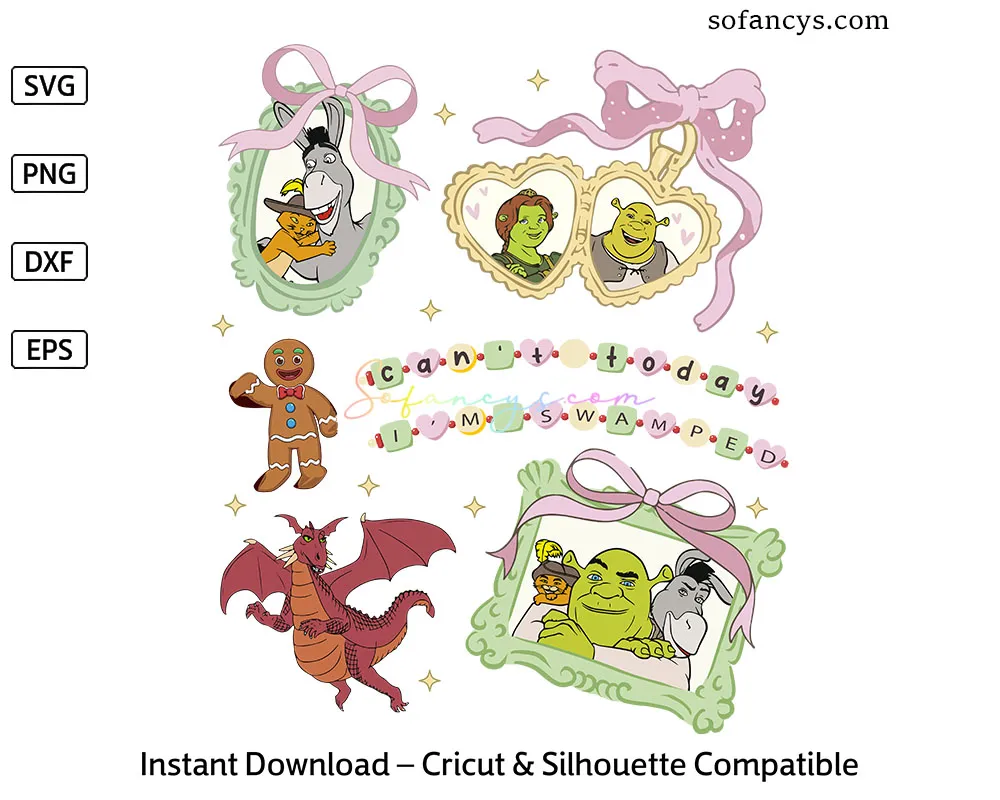 Shrek Coquette Bow SVG – Cute Fairy Tale Character Design