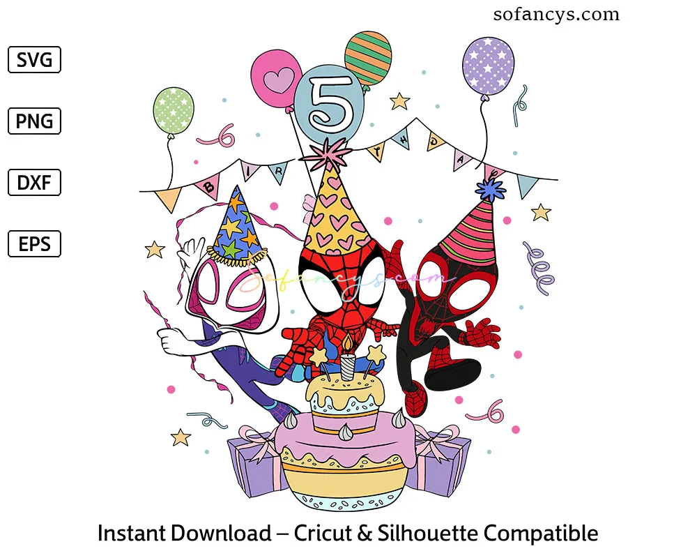 Spidey and Friends Birthday SVG – Personalized Party Design