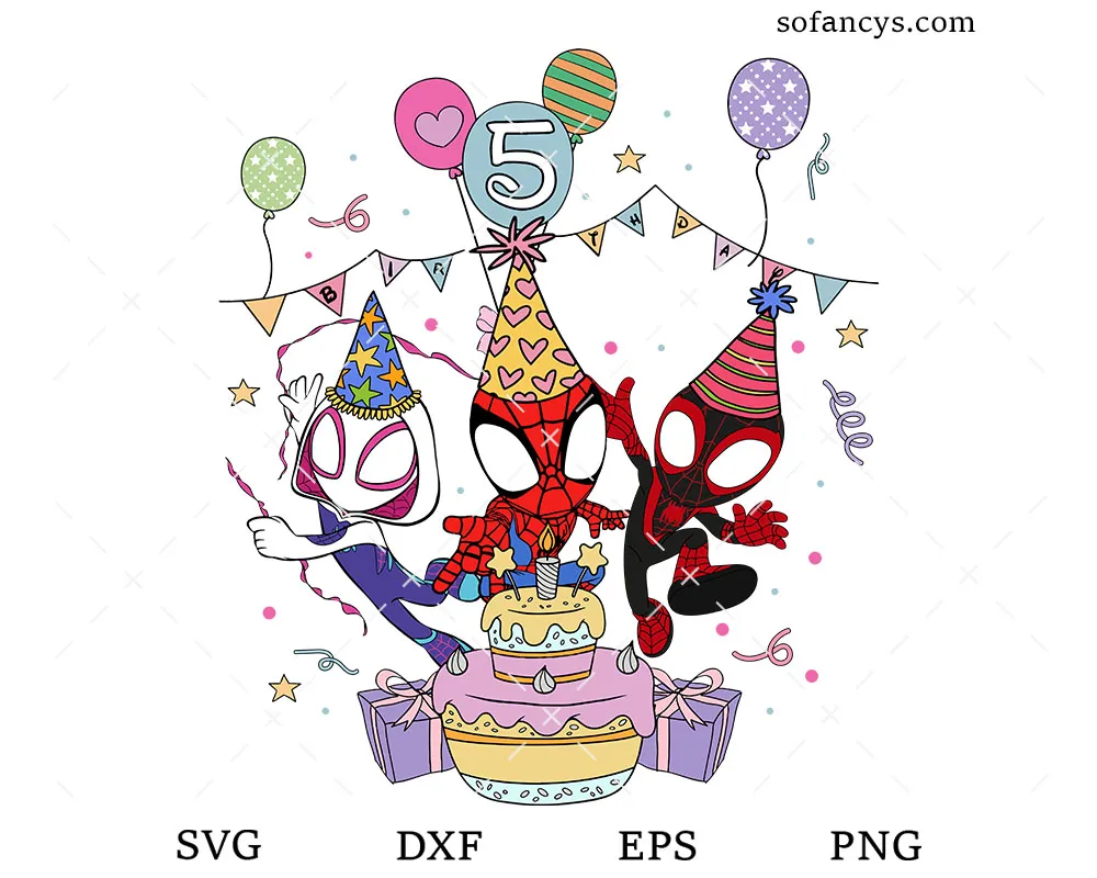 Spidey and Friends Birthday SVG