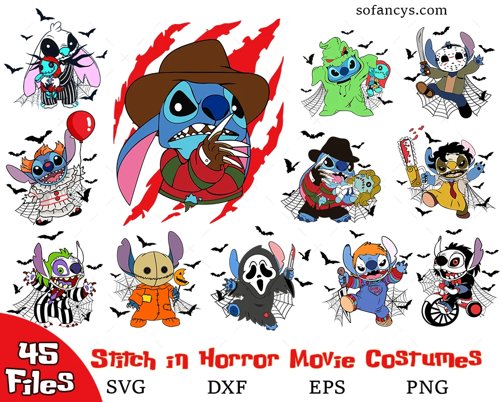 Stitch Halloween Horror SVG