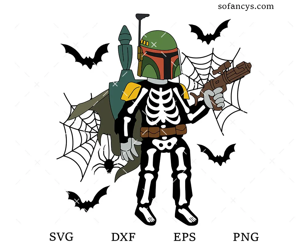 Boba Fett Skeleton SVG