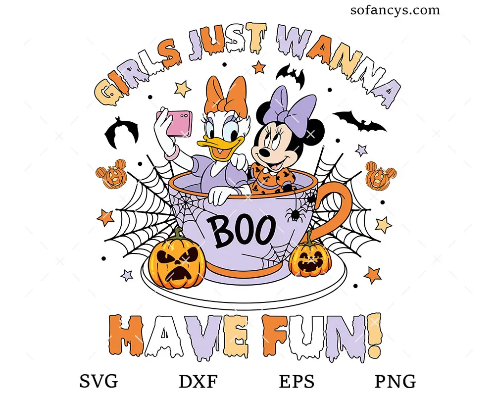 Cute Minnie Daisy Halloween SVG