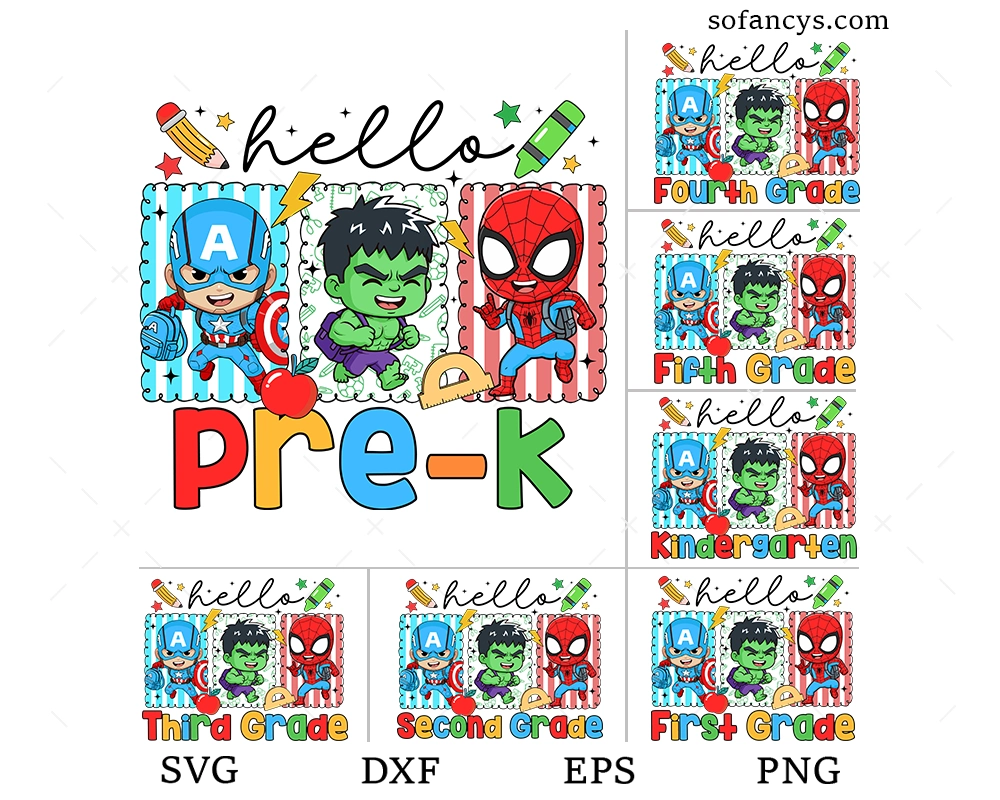Cute Superhero School SVG Bundle