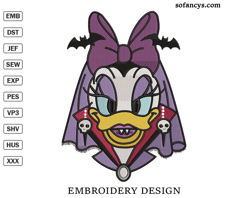 Daisy Dracula Embroidery Design