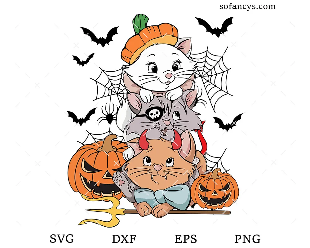 Disney Cats Halloween SVG