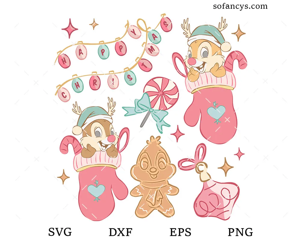 Disney Chipmunk Christmas SVG