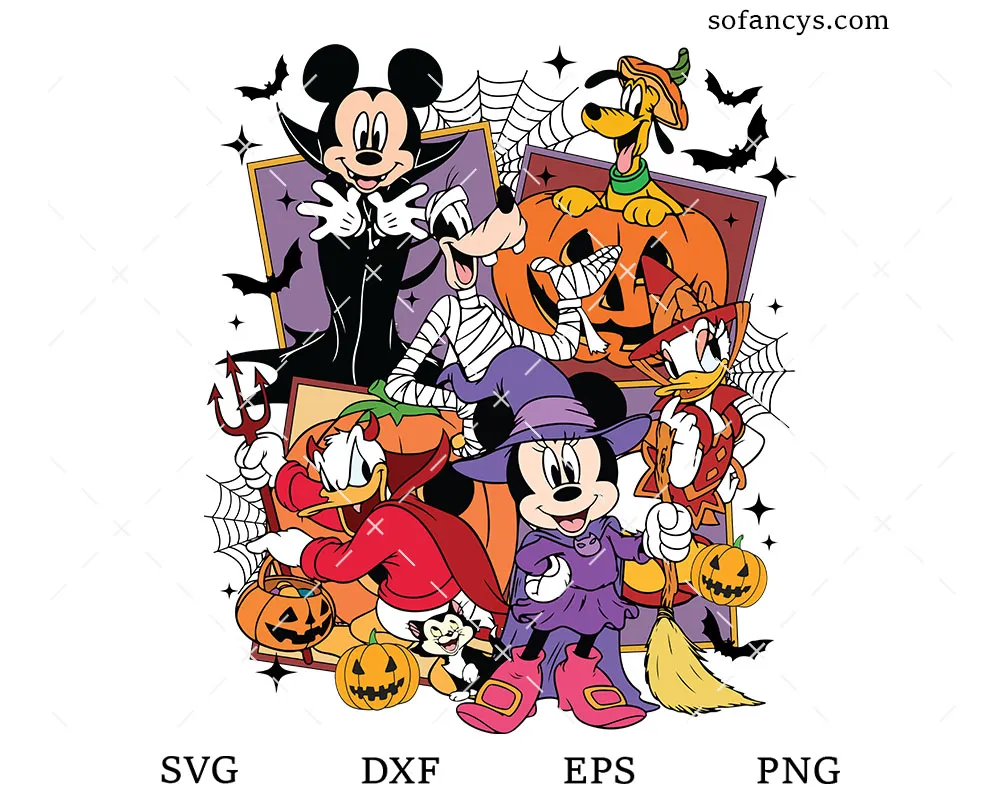 Disney Friends Halloween SVG