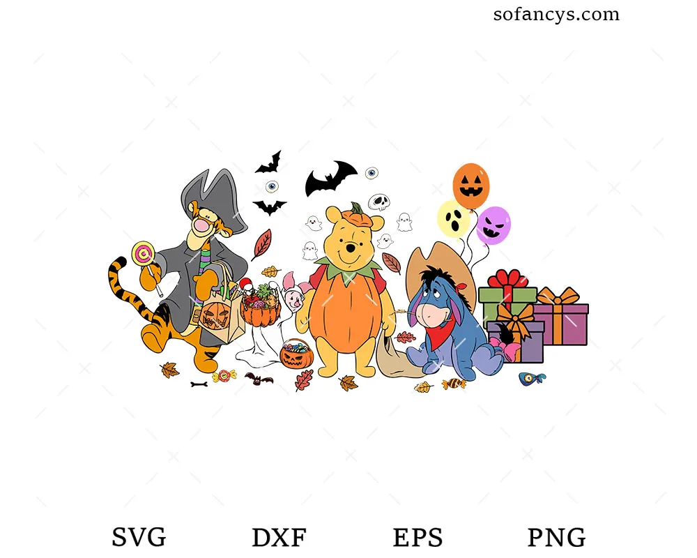 Halloween Tigger Eeyore Pooh SVG