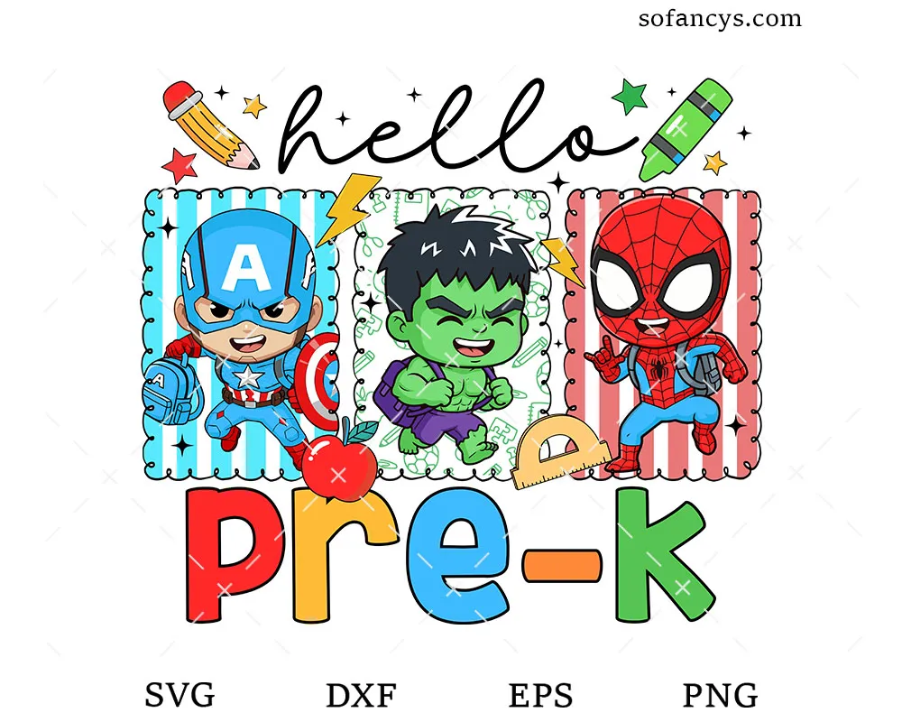 Hello Pre-K Superhero SVG