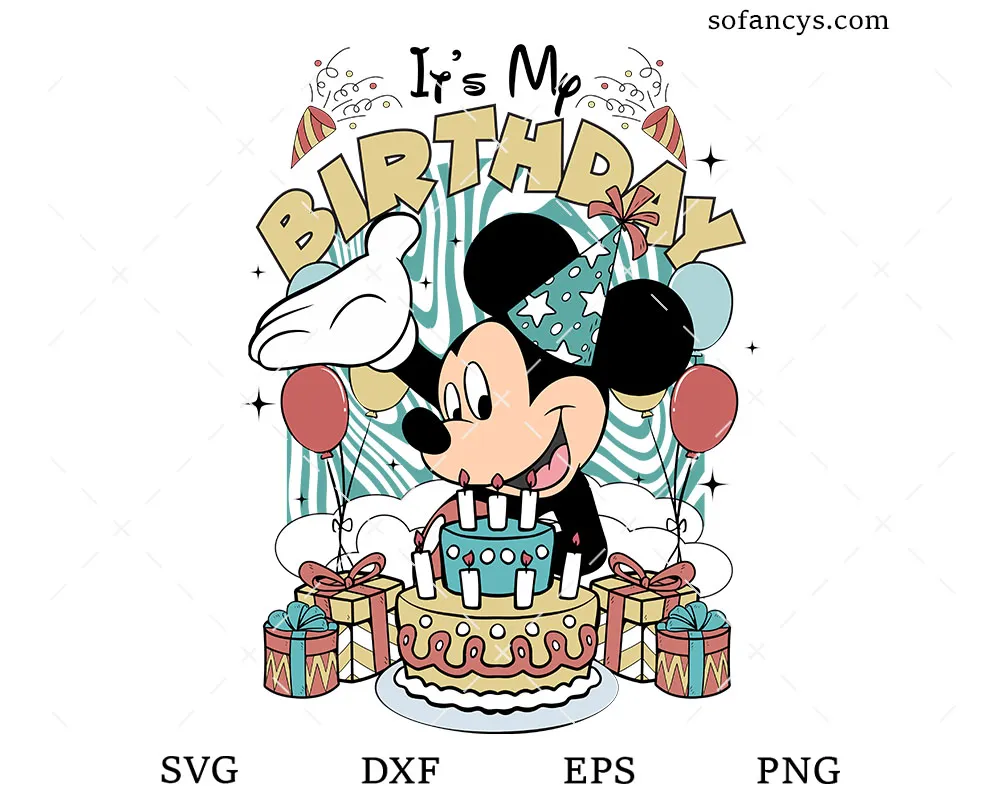 Mickey Balloons Birthday SVG