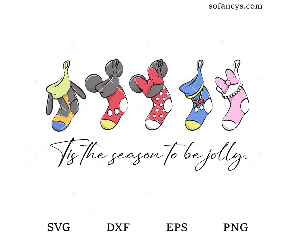 Mickey Minnie Christmas Stockings SVG