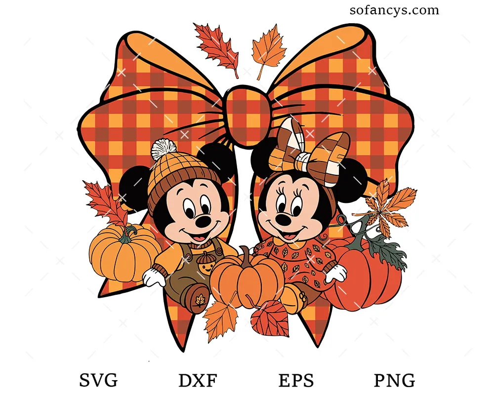 Mickey Minnie Autumn SVG