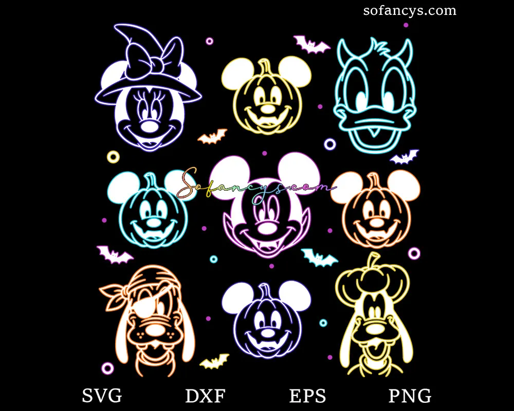 Neon Disney Halloween SVG