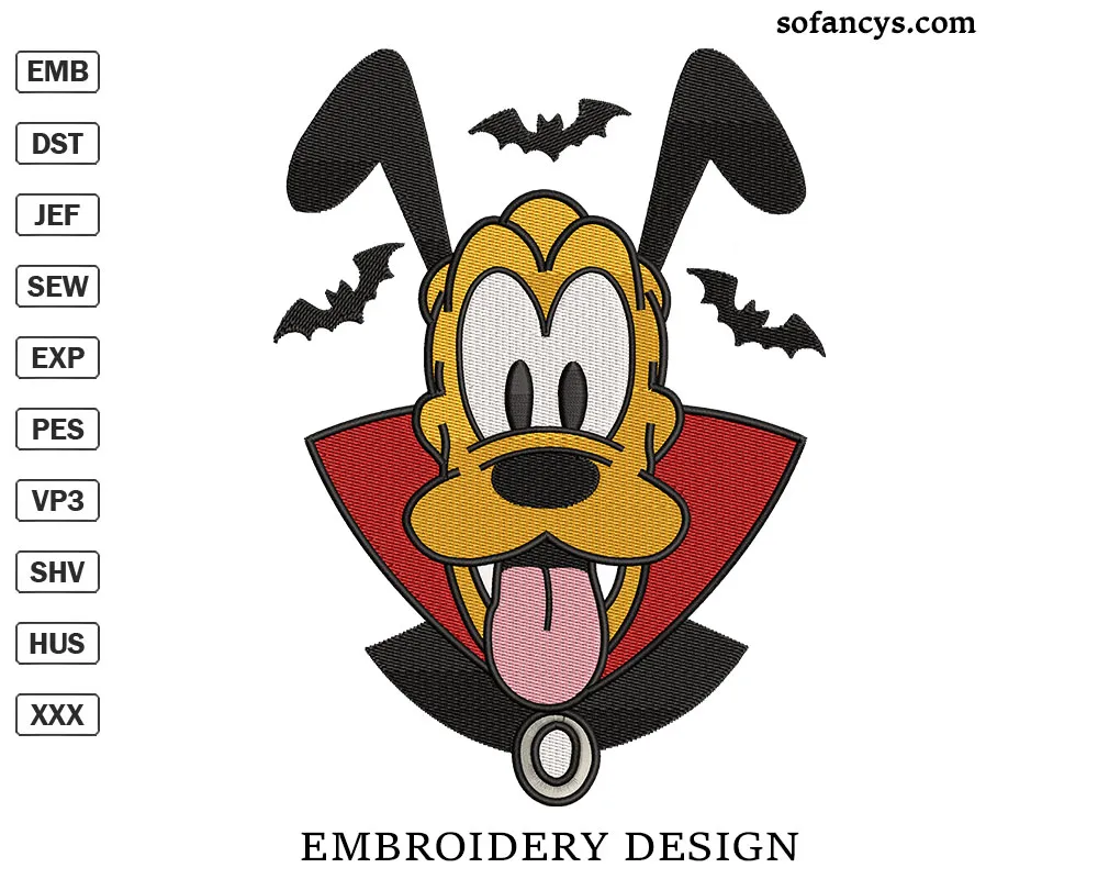 Pluto Dracula Embroidery Design